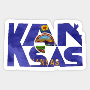 Kansas Typo Map Sticker